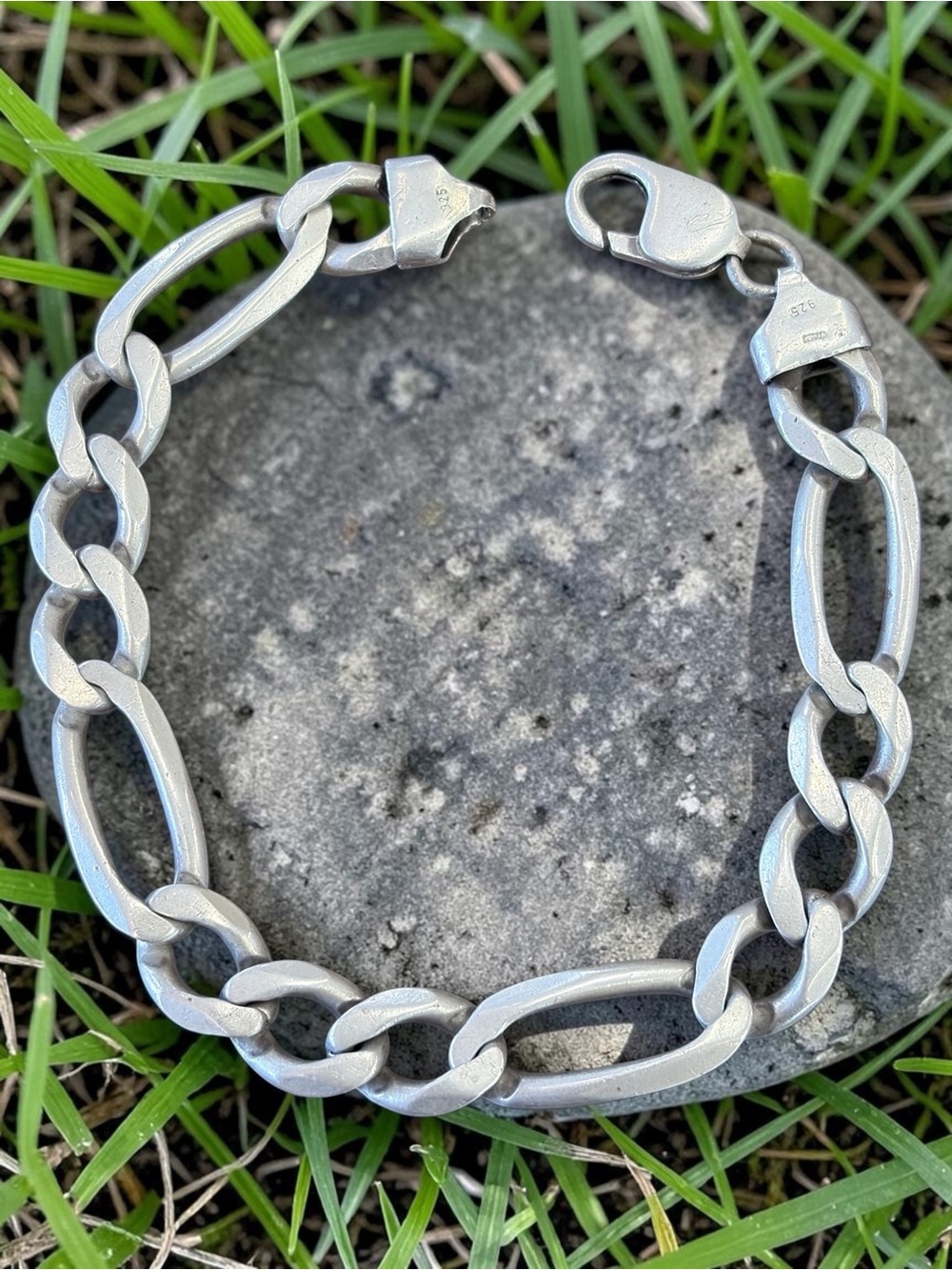 Sterling Silver Figaro Chain Bracelet